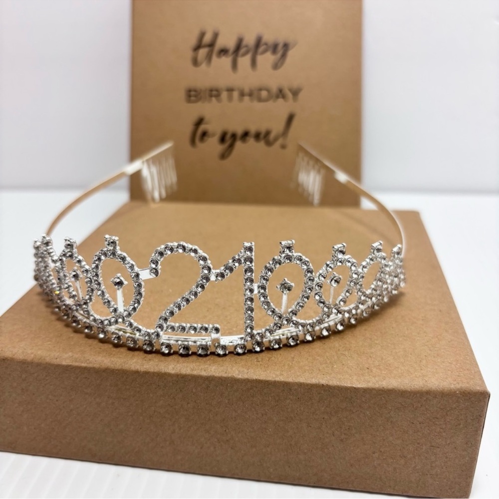 21‎ St Birthday Tiaras Set of 2 Gold and Sliver Rhinestone